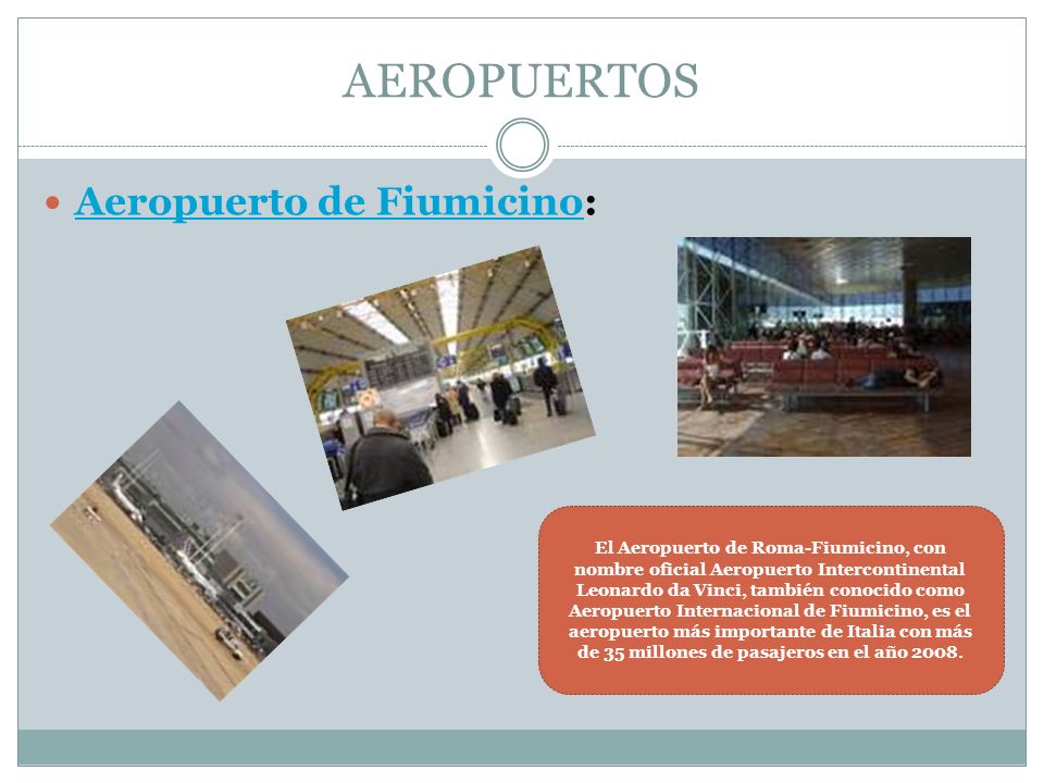AEROPUERTOS Aeropuerto de Fiumicino: