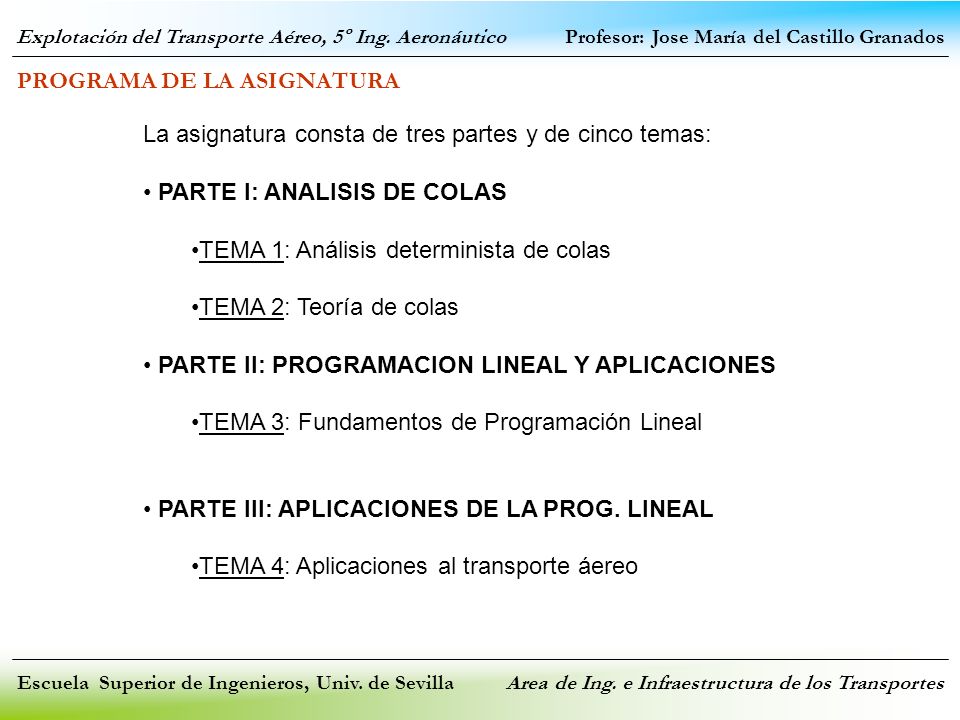 PROGRAMA DE LA ASIGNATURA
