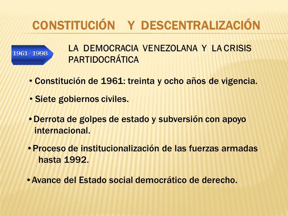 CONSTITUCIÓN Y DESCENTRALIZACIÓN
