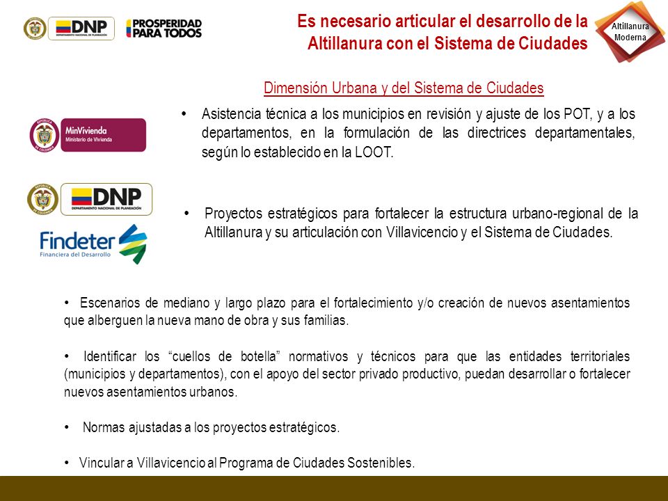 Es necesario articular el desarrollo de la Altillanura con el Sistema de Ciudades