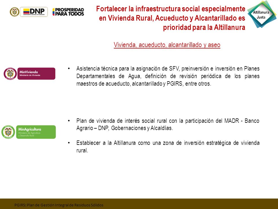 Fortalecer la infraestructura social especialmente en Vivienda Rural, Acueducto y Alcantarillado es prioridad para la Altillanura