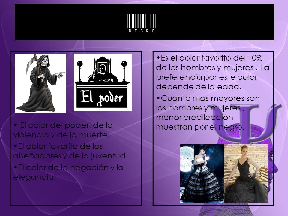 El color del poder, de la violencia y de la muerte.