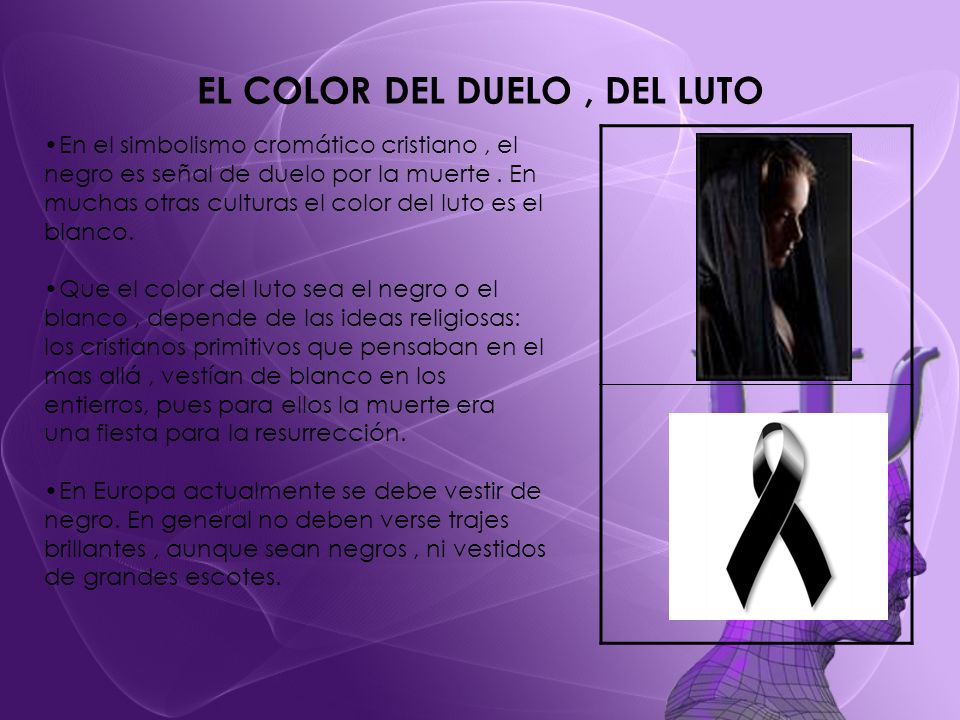 EL COLOR DEL DUELO , DEL LUTO