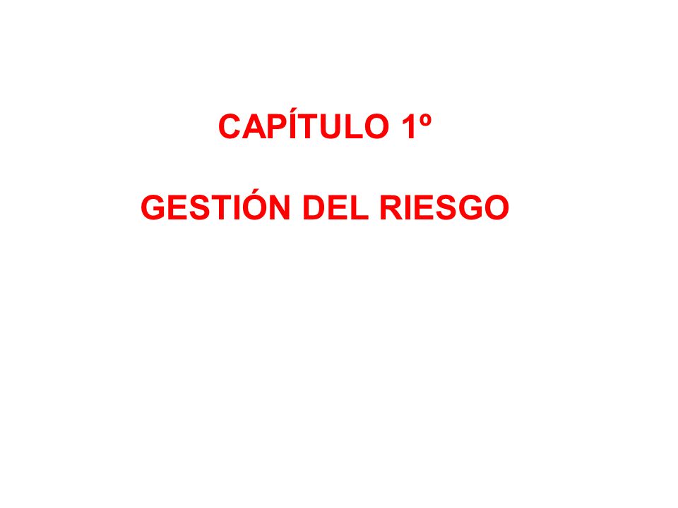 CAPÍTULO 1º GESTIÓN DEL RIESGO