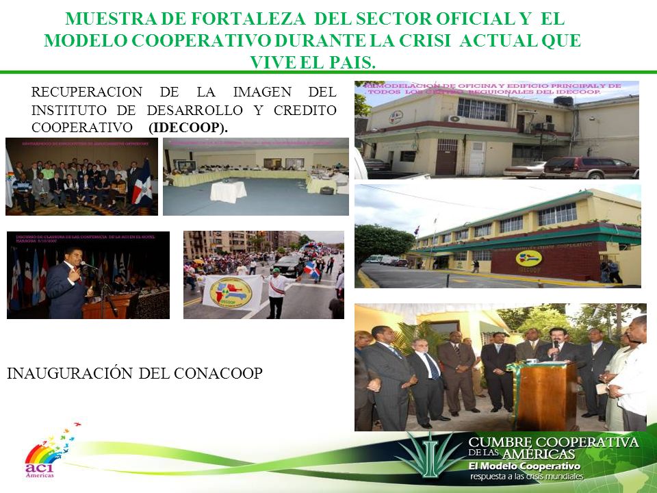 MUESTRA DE FORTALEZA DEL SECTOR OFICIAL Y EL MODELO COOPERATIVO DURANTE LA CRISI ACTUAL QUE VIVE EL PAIS.