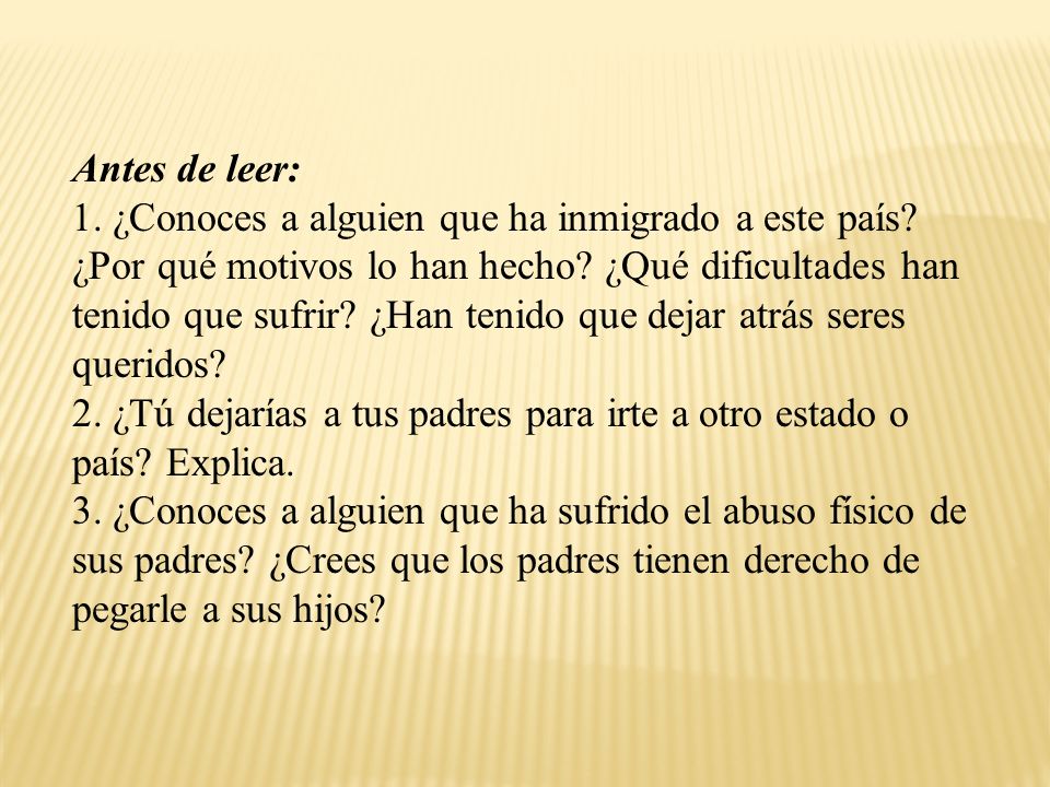 2. ¿Tú dejarías a tus padres para irte a otro estado o país Explica.