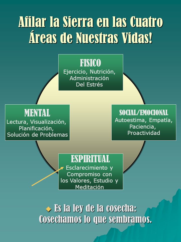 Afilar la Sierra en las Cuatro Áreas de Nuestras Vidas!