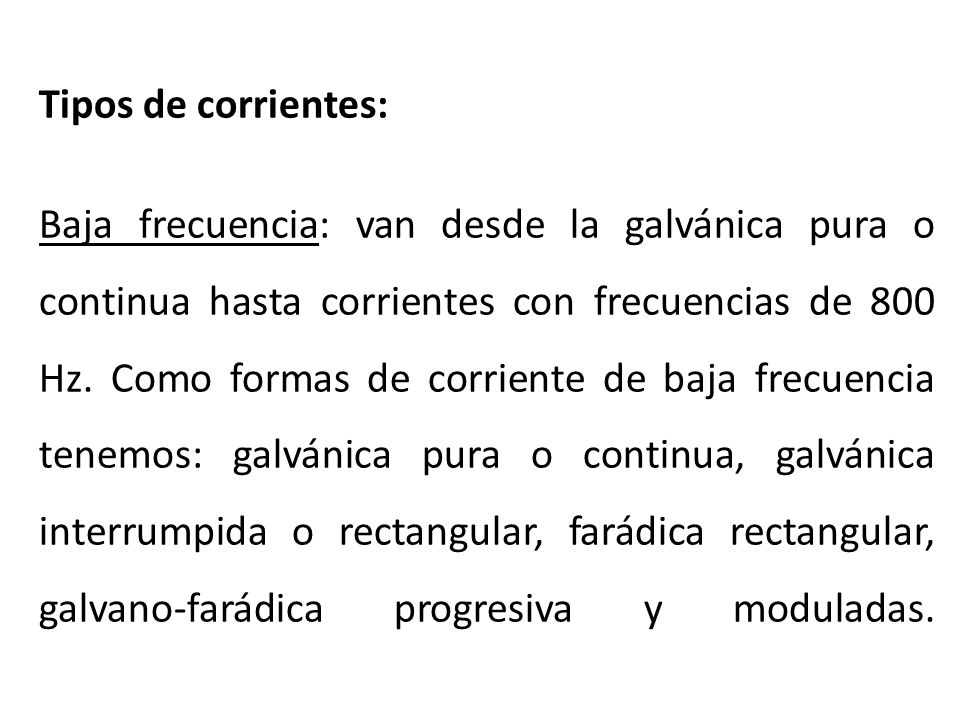 Tipos de corrientes: