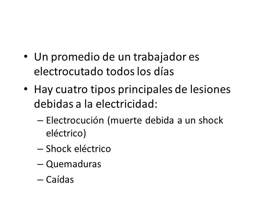 Un promedio de un trabajador es electrocutado todos los días