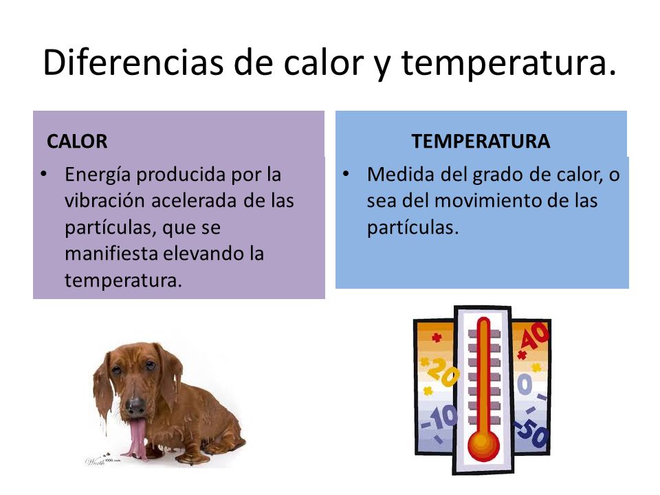 Diferencias de calor y temperatura.