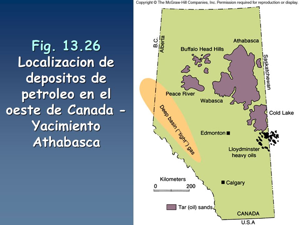 Fig Localizacion de depositos de petroleo en el oeste de Canada -Yacimiento Athabasca