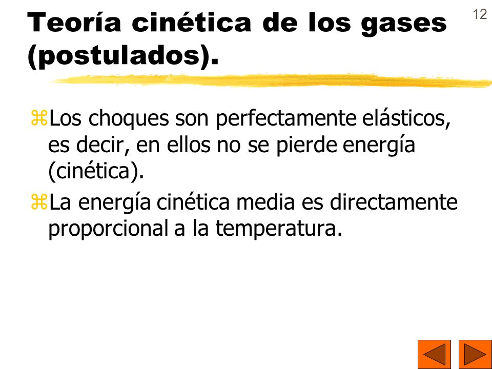 Teoría cinética de los gases (postulados).