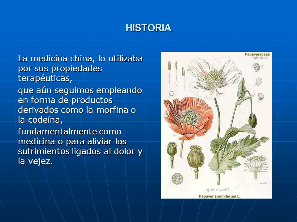 HISTORIA La medicina china, lo utilizaba por sus propiedades terapéuticas,