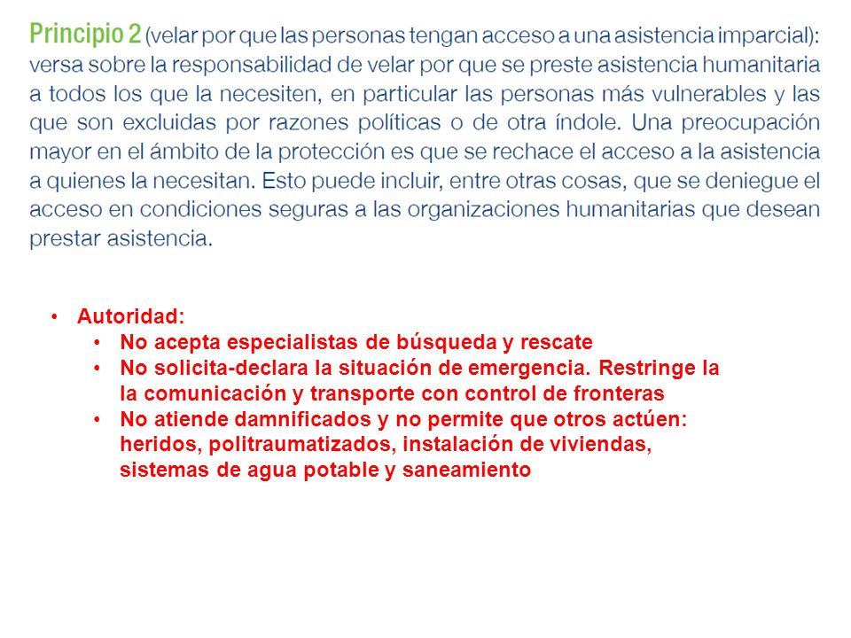 Autoridad: No acepta especialistas de búsqueda y rescate.