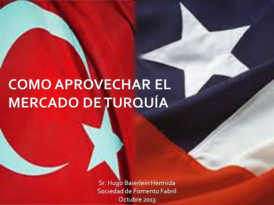 COMO APROVECHAR EL MERCADO DE TURQUÍA Sr. Hugo Baierlein Hermida