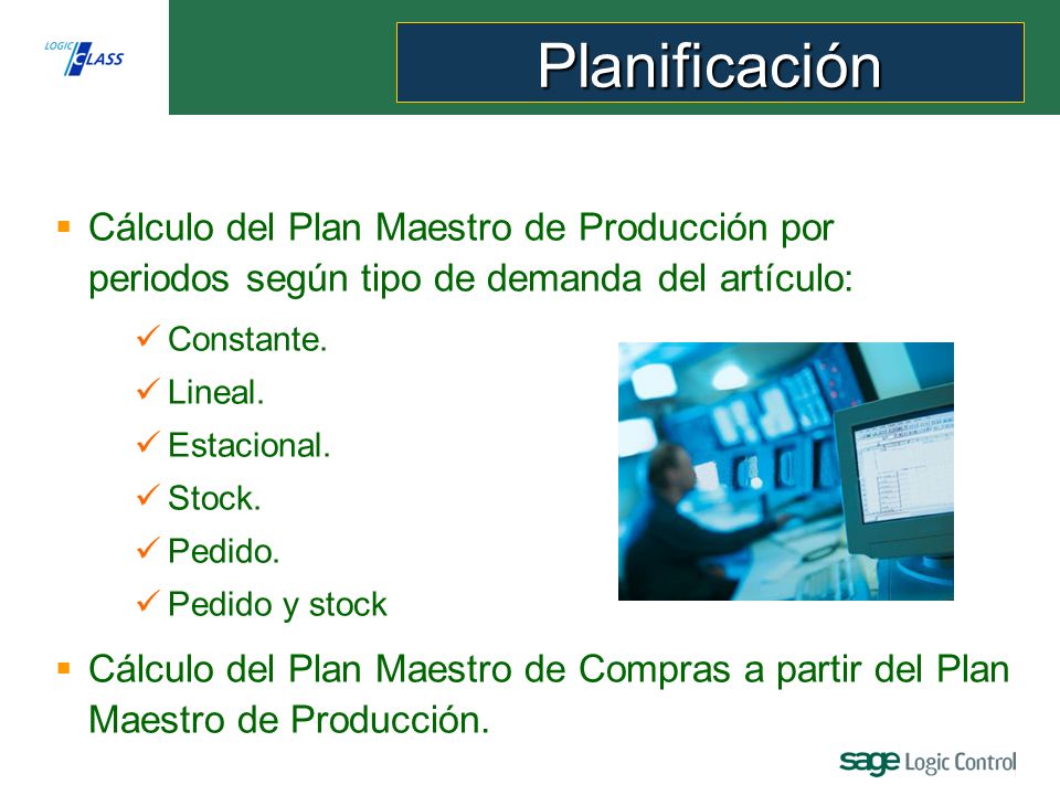 Planificación Cálculo del Plan Maestro de Producción por periodos según tipo de demanda del artículo: