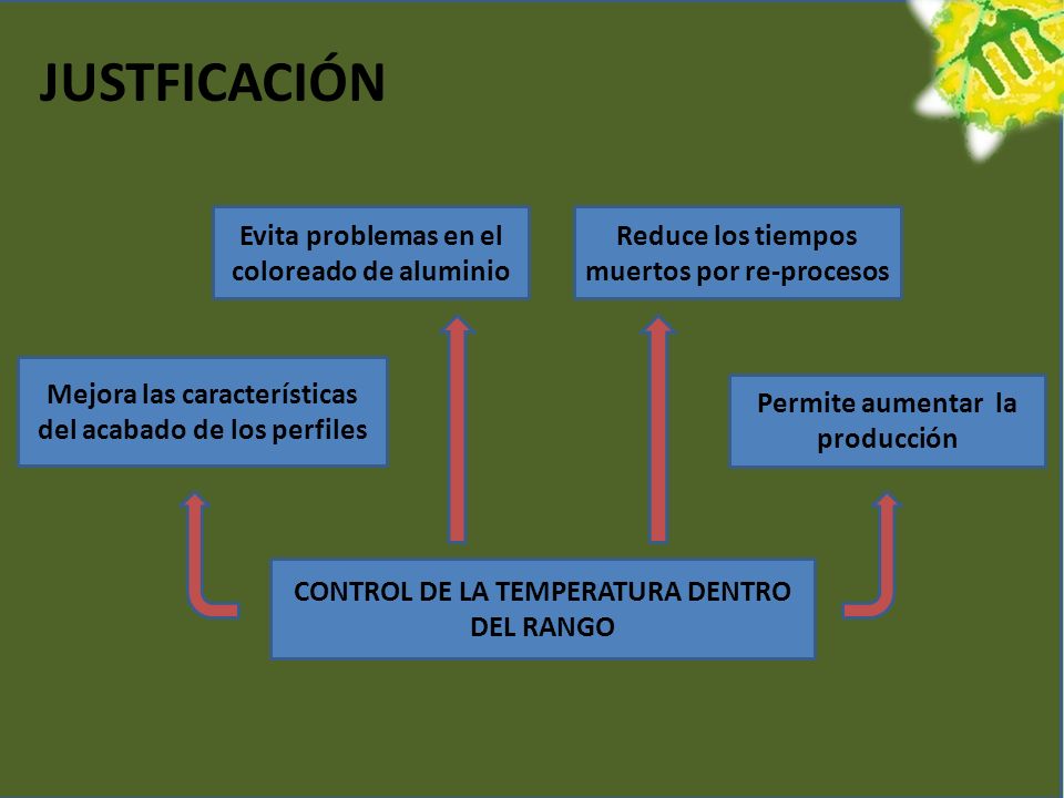 JUSTFICACIÓN Evita problemas en el coloreado de aluminio