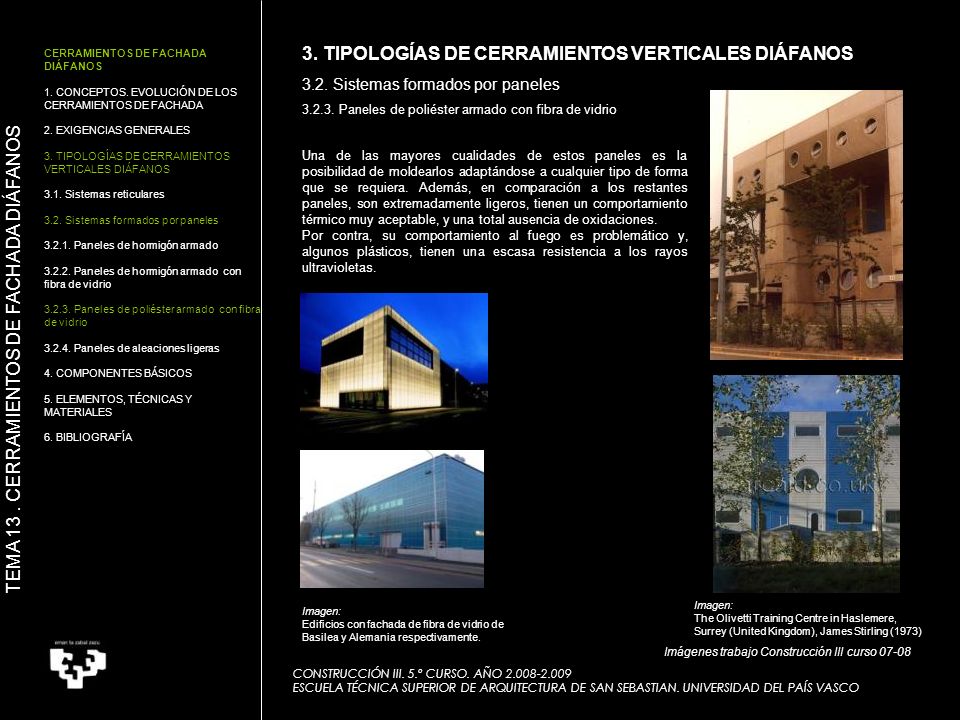 3. TIPOLOGÍAS DE CERRAMIENTOS VERTICALES DIÁFANOS