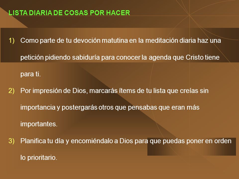 LISTA DIARIA DE COSAS POR HACER