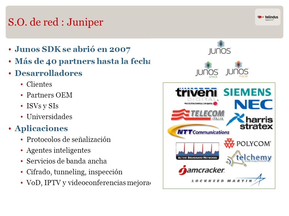 S.O. de red : Juniper Junos SDK se abrió en 2007