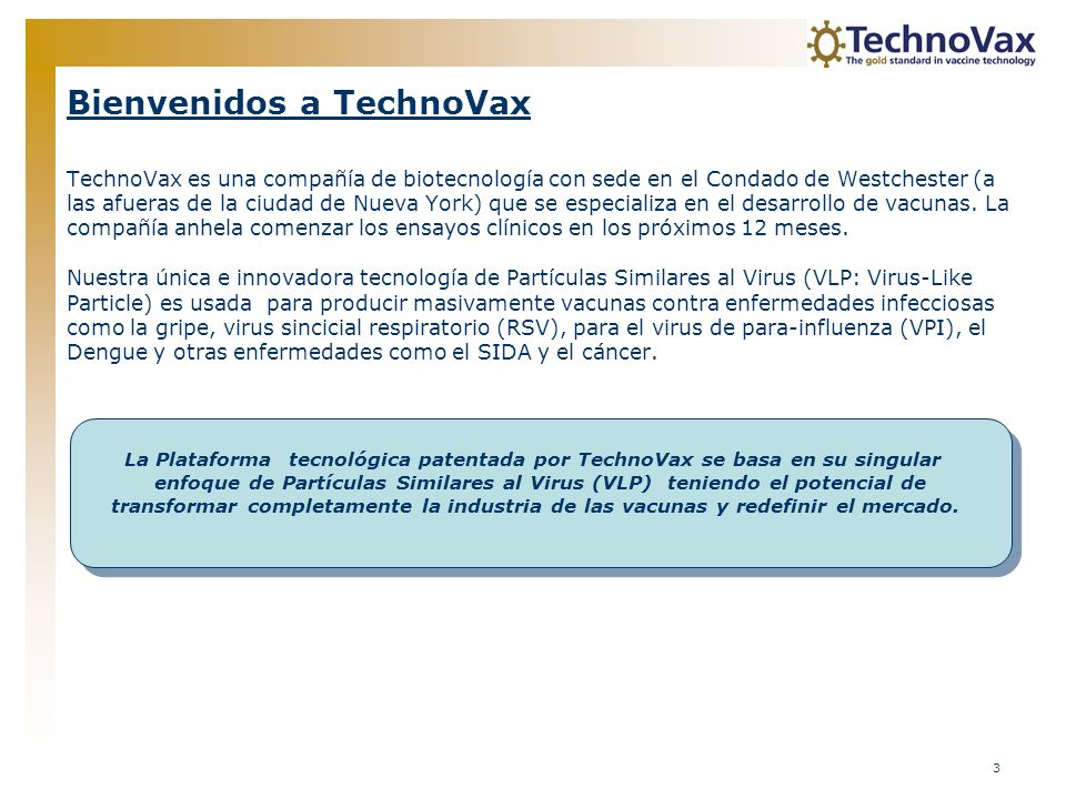 Bienvenidos a TechnoVax