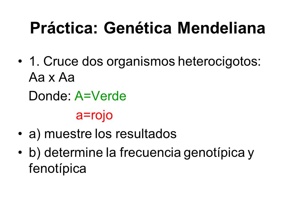 Práctica: Genética Mendeliana