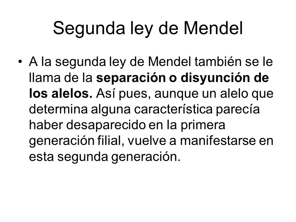 Segunda ley de Mendel