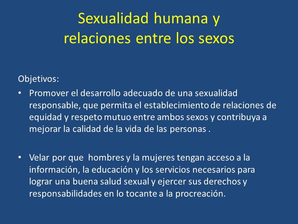 Sexualidad humana y relaciones entre los sexos