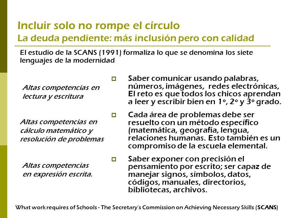 Incluir solo no rompe el círculo La deuda pendiente: más inclusión pero con calidad