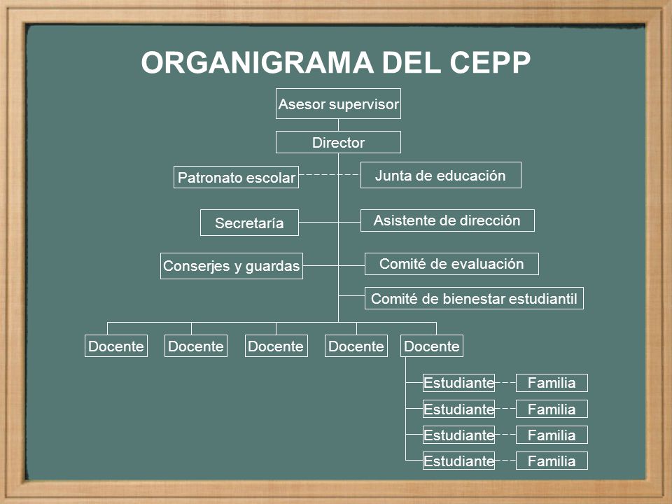 ORGANIGRAMA DEL CEPP Asesor supervisor Director Patronato escolar