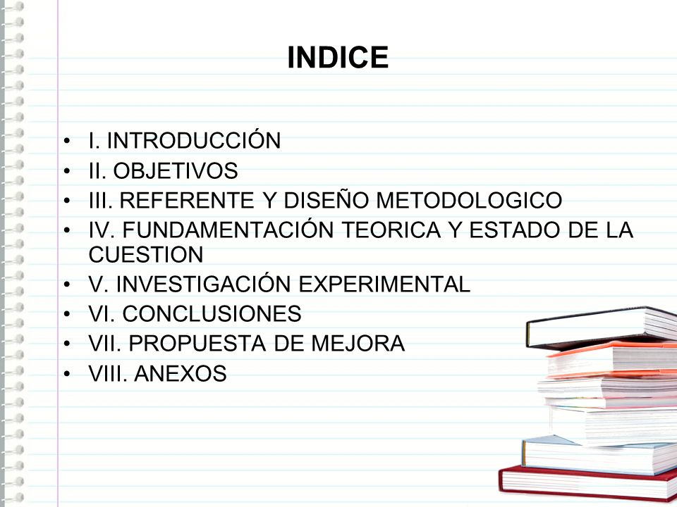 INDICE I. INTRODUCCIÓN II. OBJETIVOS