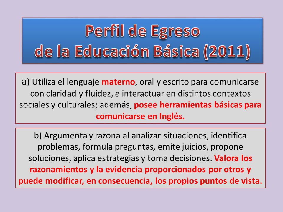 Perfil de Egreso de la Educación Básica (2011)