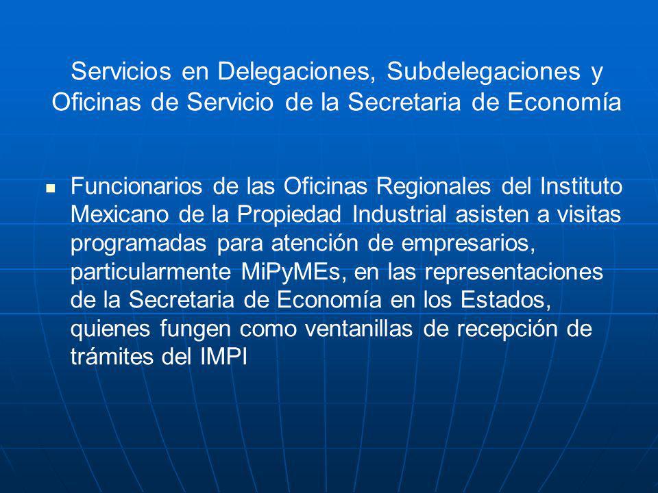 Servicios en Delegaciones, Subdelegaciones y Oficinas de Servicio de la Secretaria de Economía