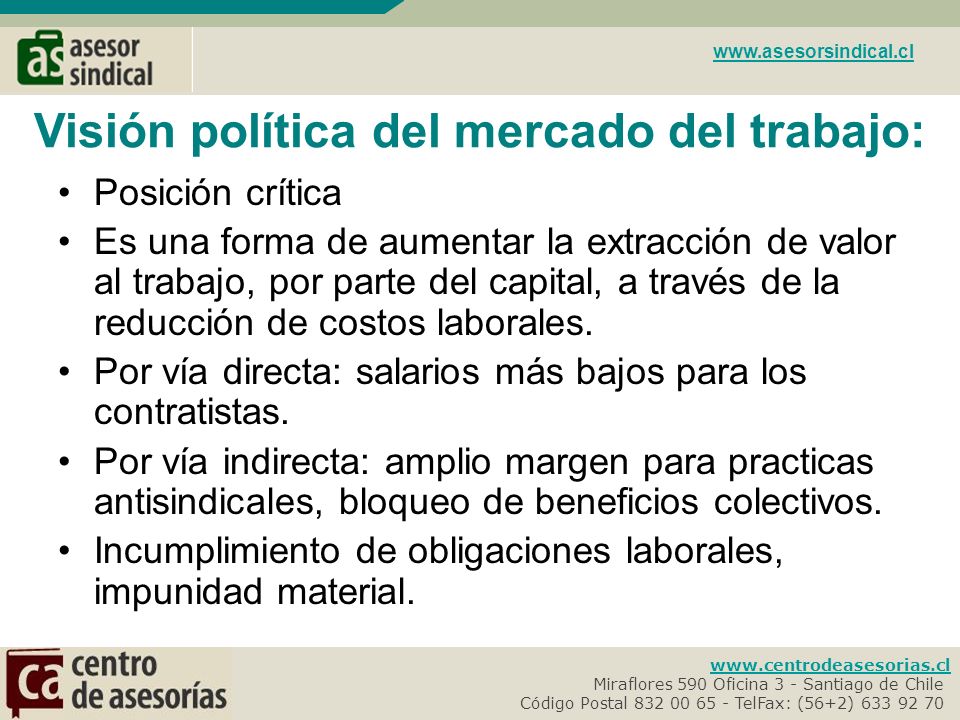 Visión política del mercado del trabajo: