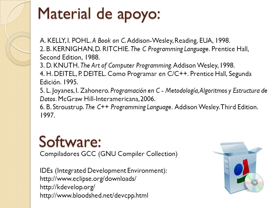 Material de apoyo: Software: