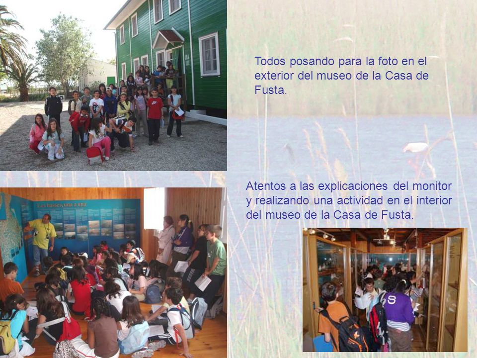 Todos posando para la foto en el exterior del museo de la Casa de Fusta.
