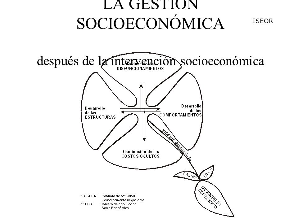 LA GESTIÓN SOCIOECONÓMICA después de la intervención socioeconómica