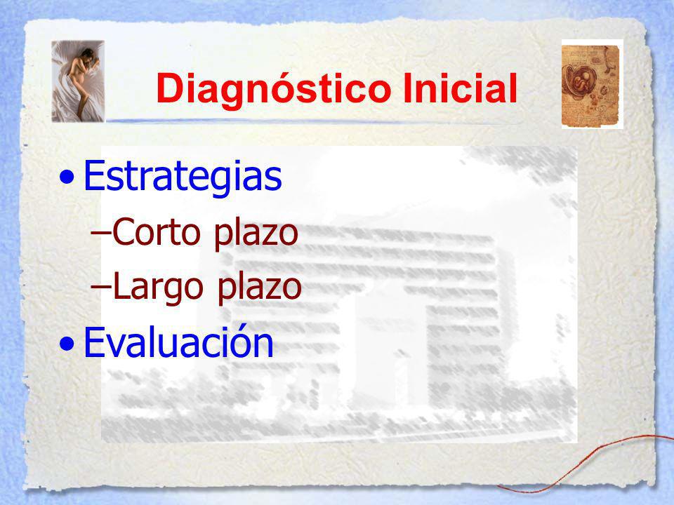 Diagnóstico Inicial Estrategias Corto plazo Largo plazo Evaluación