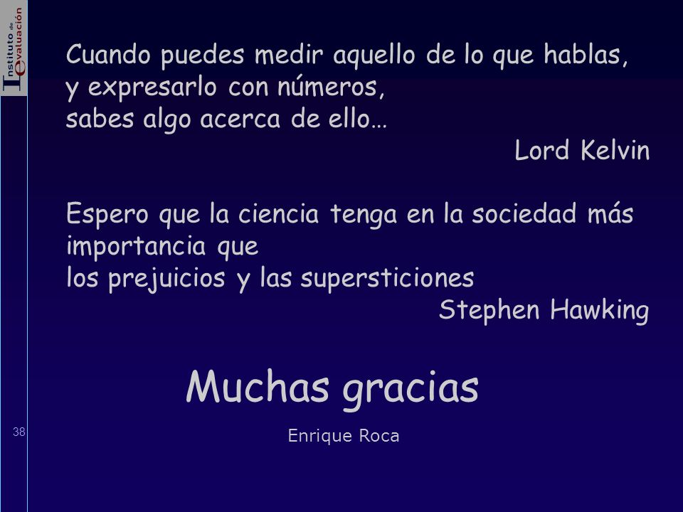Muchas gracias Cuando puedes medir aquello de lo que hablas,
