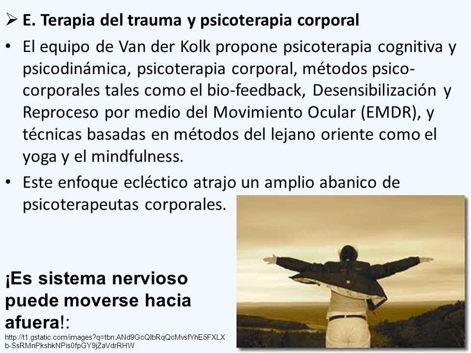 E. Terapia del trauma y psicoterapia corporal