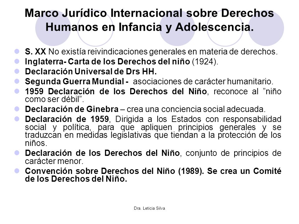 Marco Jurídico Internacional sobre Derechos Humanos en Infancia y Adolescencia.
