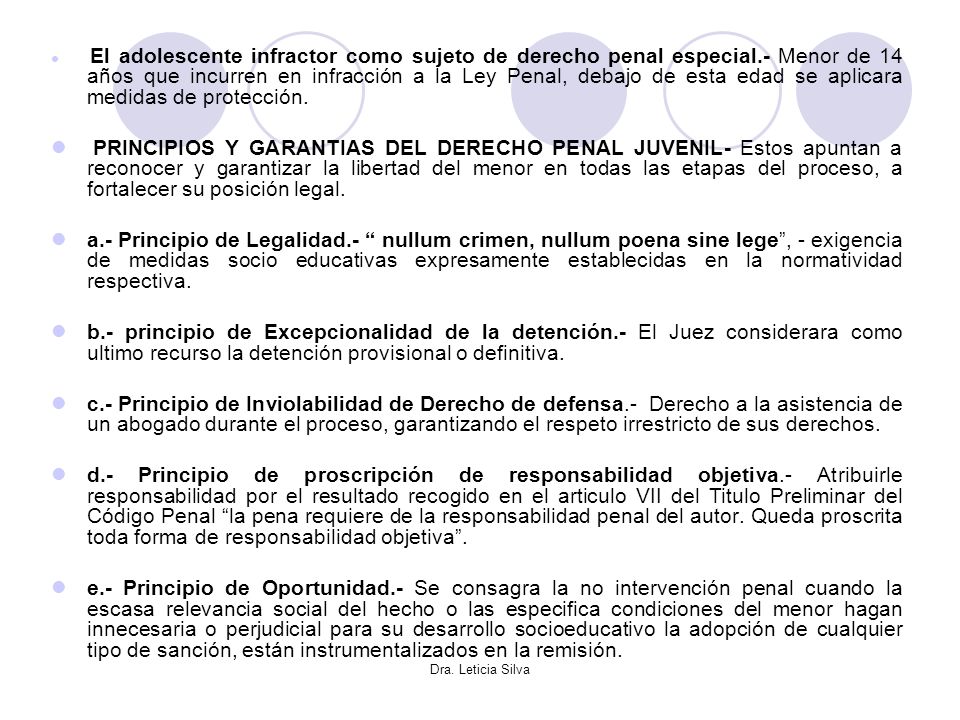 El adolescente infractor como sujeto de derecho penal especial
