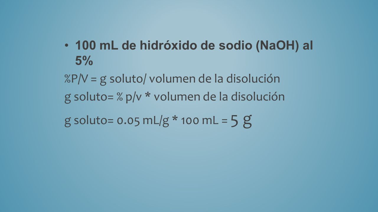 100 mL de hidróxido de sodio (NaOH) al 5%