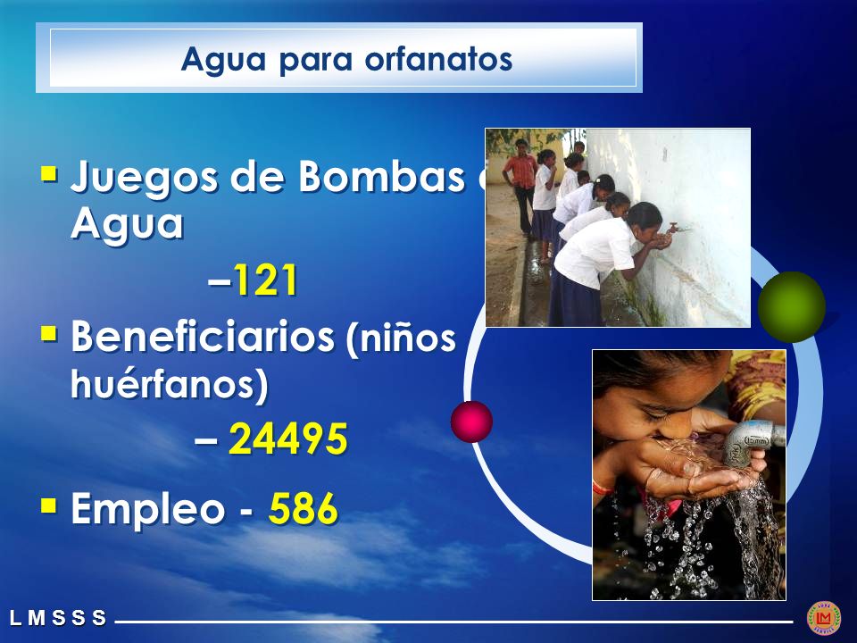 Juegos de Bombas de Agua –121 Beneficiarios (niños huérfanos) –