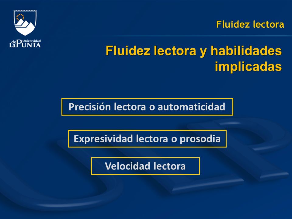 Precisión lectora o automaticidad Expresividad lectora o prosodia