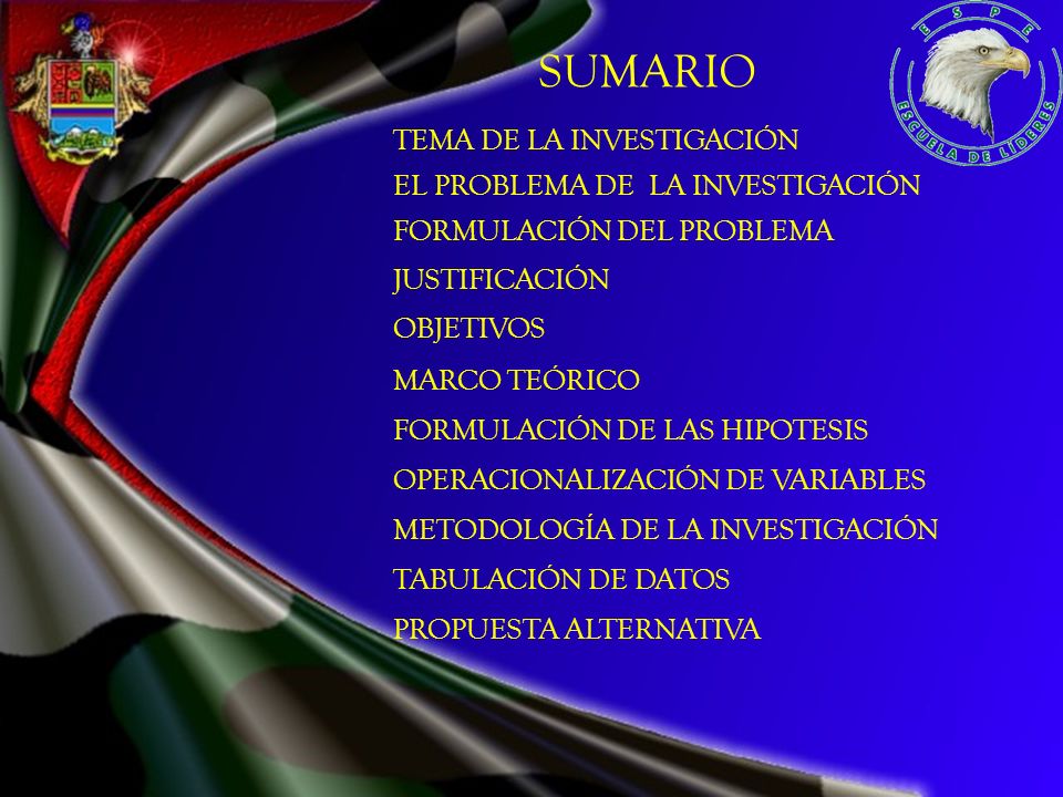 SUMARIO TEMA DE LA INVESTIGACIÓN EL PROBLEMA DE LA INVESTIGACIÓN