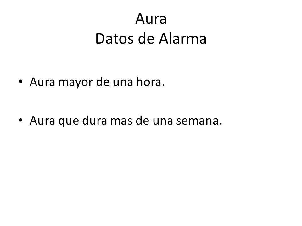 Aura Datos de Alarma Aura mayor de una hora.