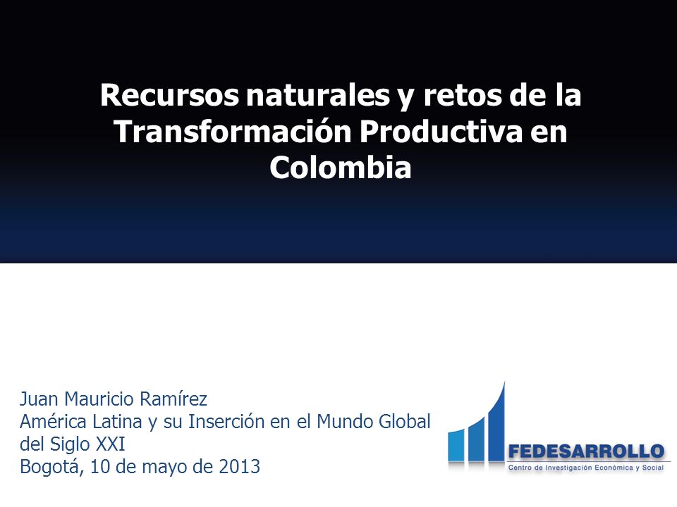 Recursos naturales y retos de la Transformación Productiva en Colombia