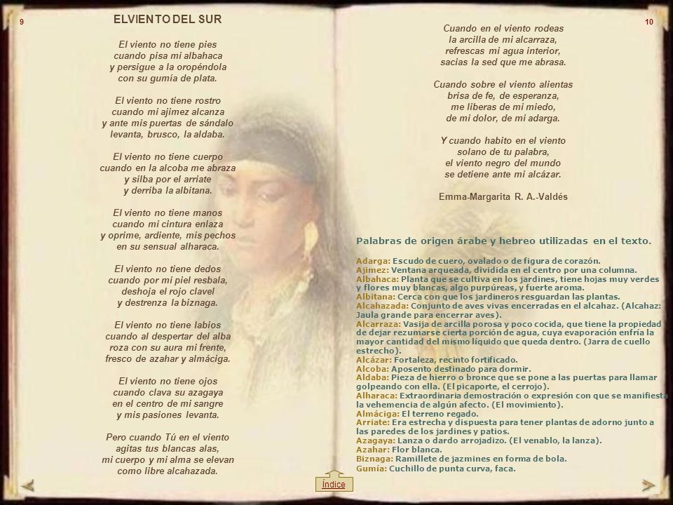 ELVIENTO DEL SUR Cuando en el viento rodeas El viento no tiene pies