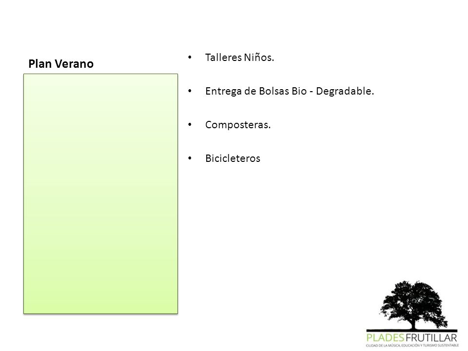 Plan Verano Talleres Niños. Entrega de Bolsas Bio - Degradable.